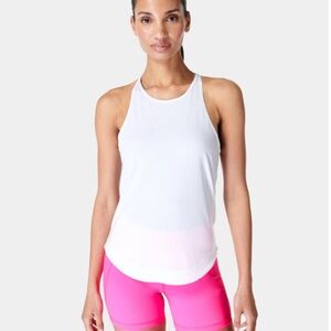 Popular London brand SWEATY BETTY "Breathe Easy Run Tank Top" White Medium